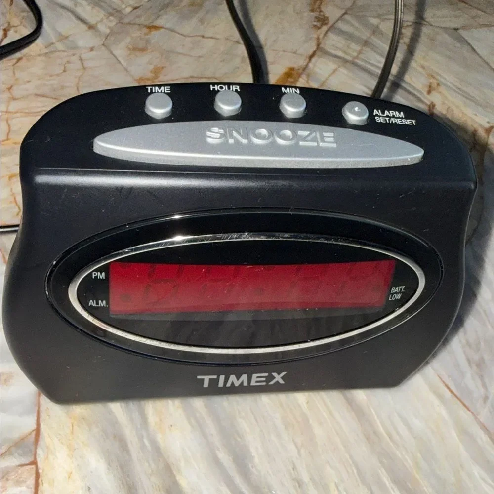 Timex T101 Extra Loud Digital Alarm Clock Black Red LED Display Snooze AC Power